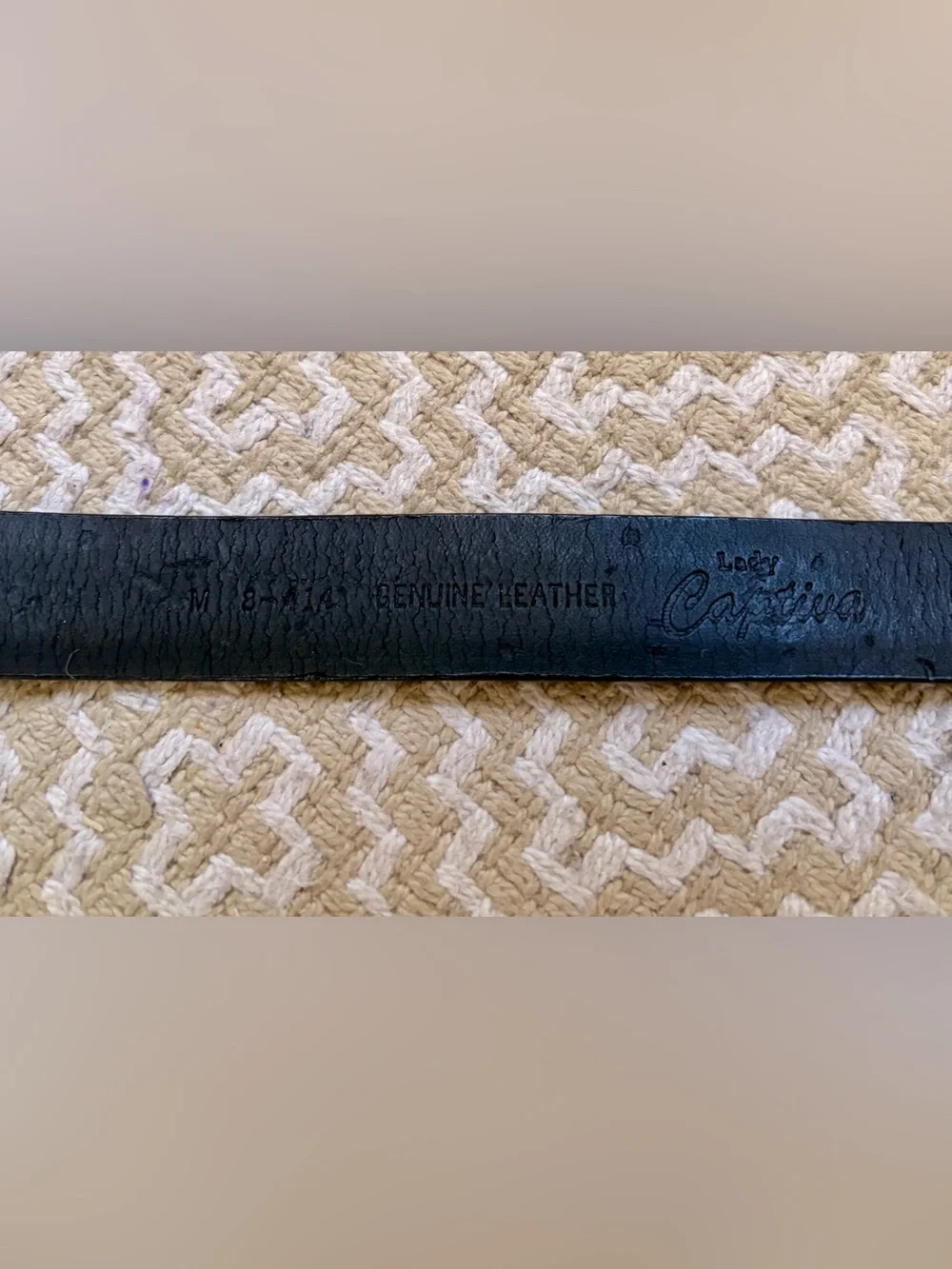 Vintage Lady Captiva Black Leather Belt with Mixed Metals
